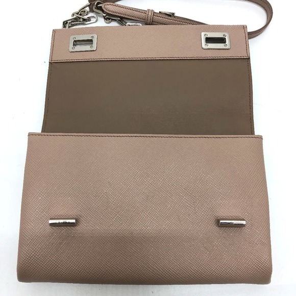 PRADA Cream Leather Saffiano Shoulder Bag - Picture 7 of 16